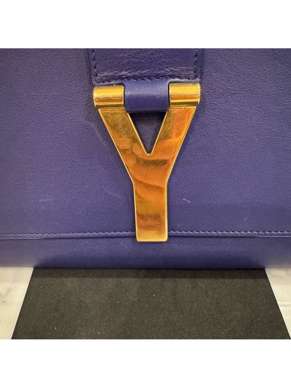 Saint Laurent - Classic Y Ligne Clutch Blue Leather - EUC - Picture 3 of 10